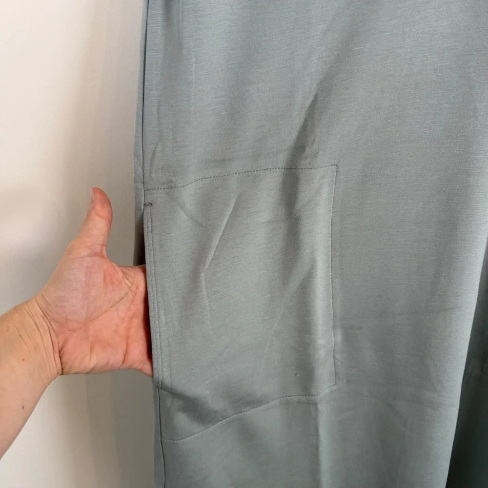 Lou & Grey Scuba Soft Half Zip Mini Pocket Dress Shift Dress Medium Short Sleeve
